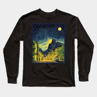 Distrito Federal Brazil Starry Night Vintage Tourism Travel Poster Art Long Sleeve T-Shirt